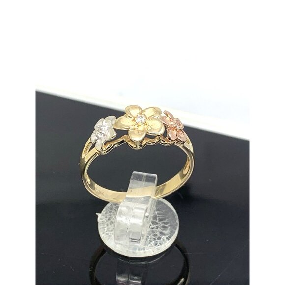 Floral Cocktail Ring 14k Yellow Gold Estate Jewelry Women's Size 9 - Picture 3 of 13